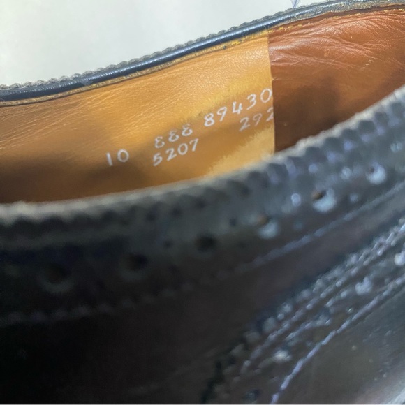 Allen Edmonds Men’s Sanford Dress Shoes Size 10 Leather Italy Black Heel Plates - Picture 8 of 14